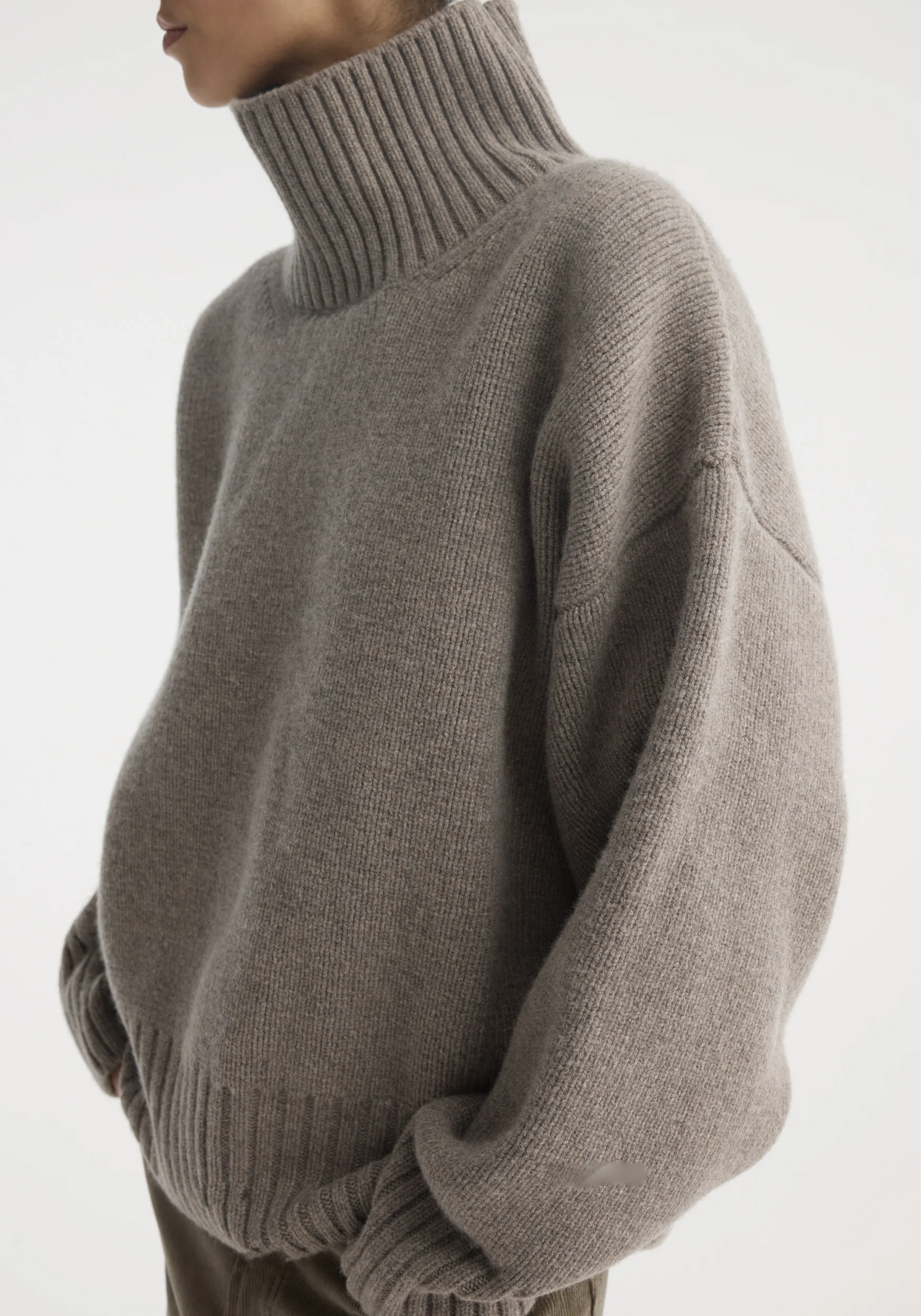 Sculptural compact turtleneck | clay melange - Image 5