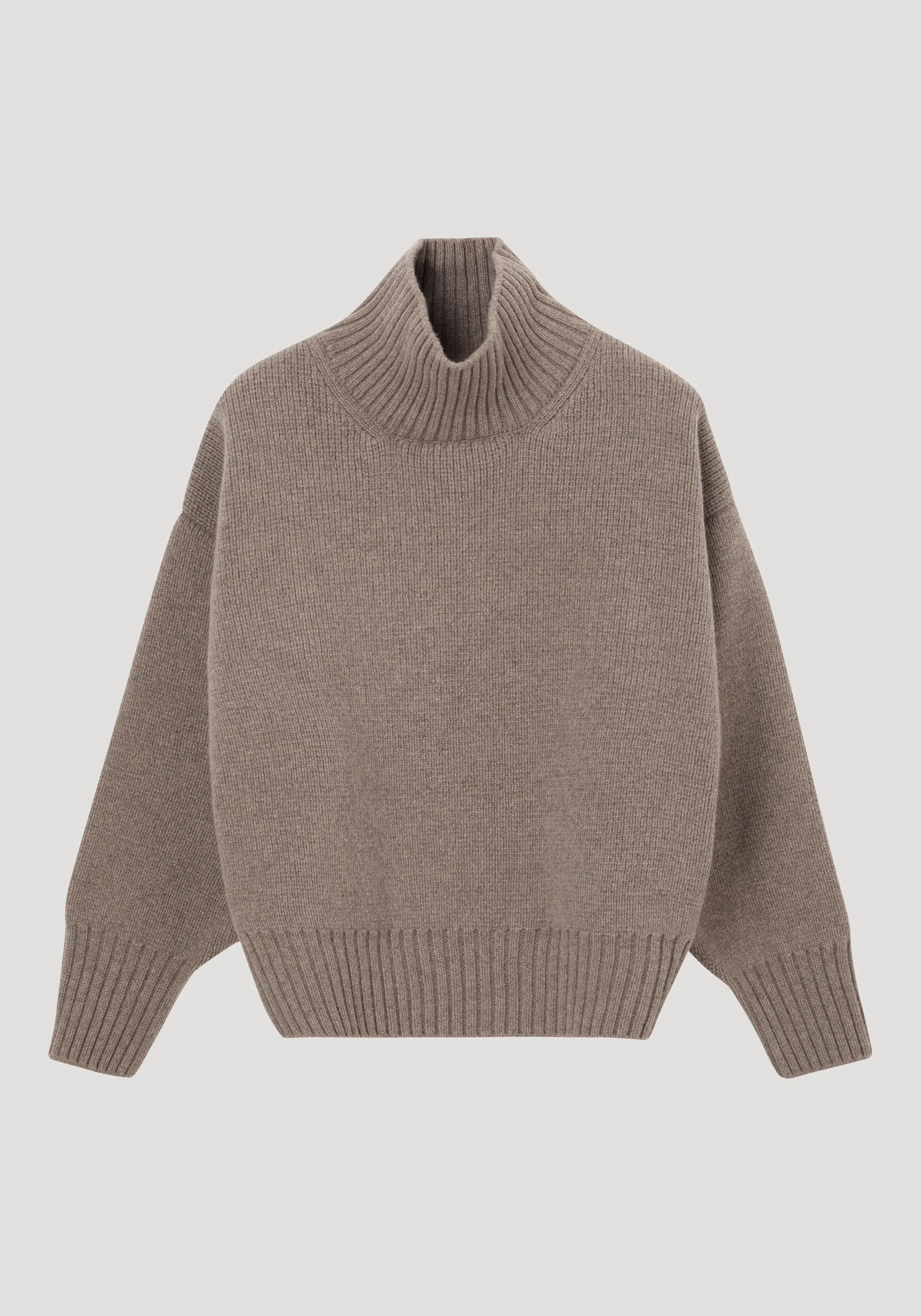 Sculptural compact turtleneck | clay melange - Image 6