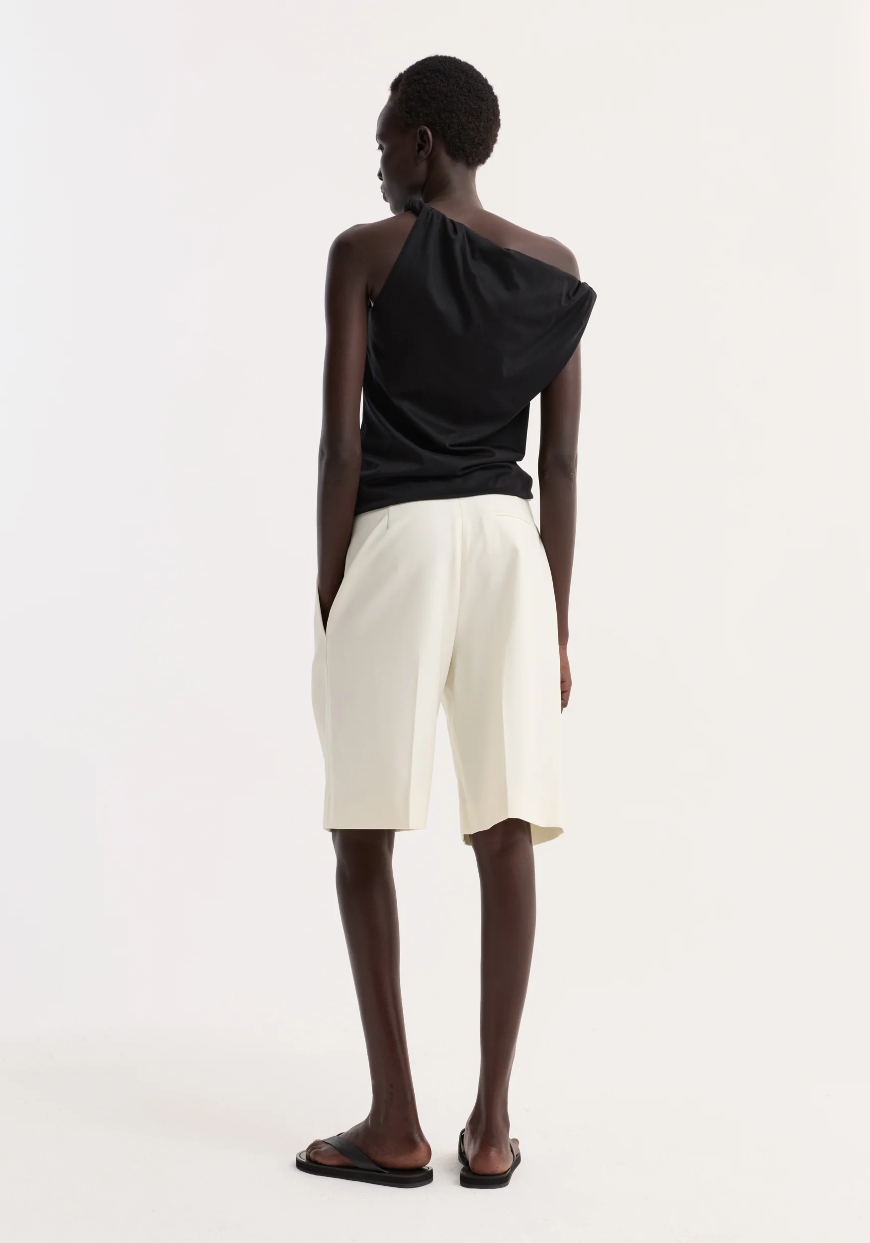 Sculptural cotton silk top | black - Image 4