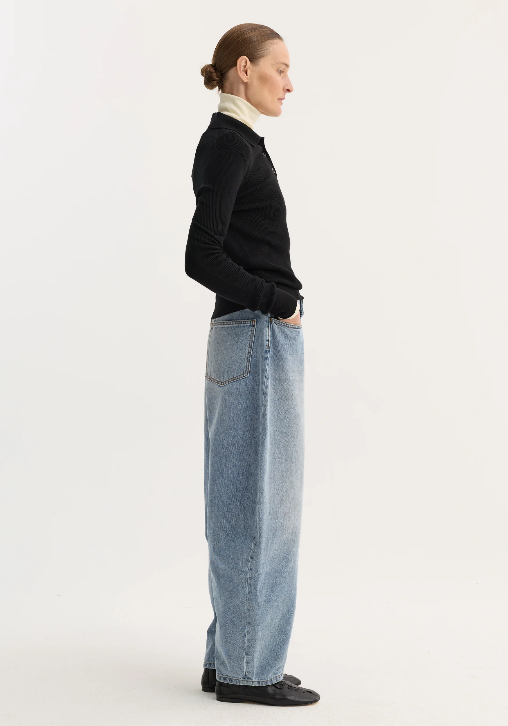 Sculptural denim trousers | classic blue - Image 3