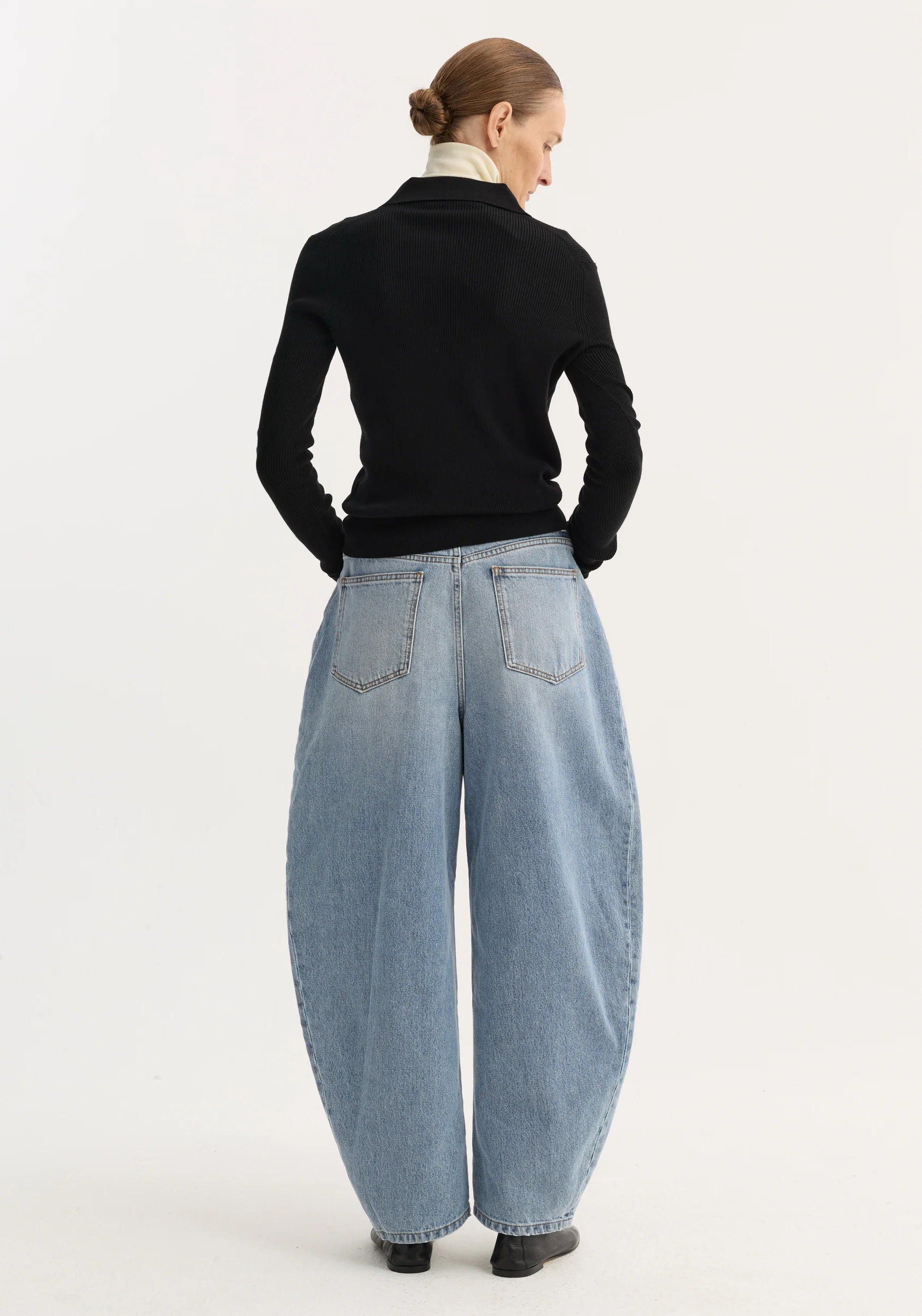Sculptural denim trousers | classic blue - Image 4