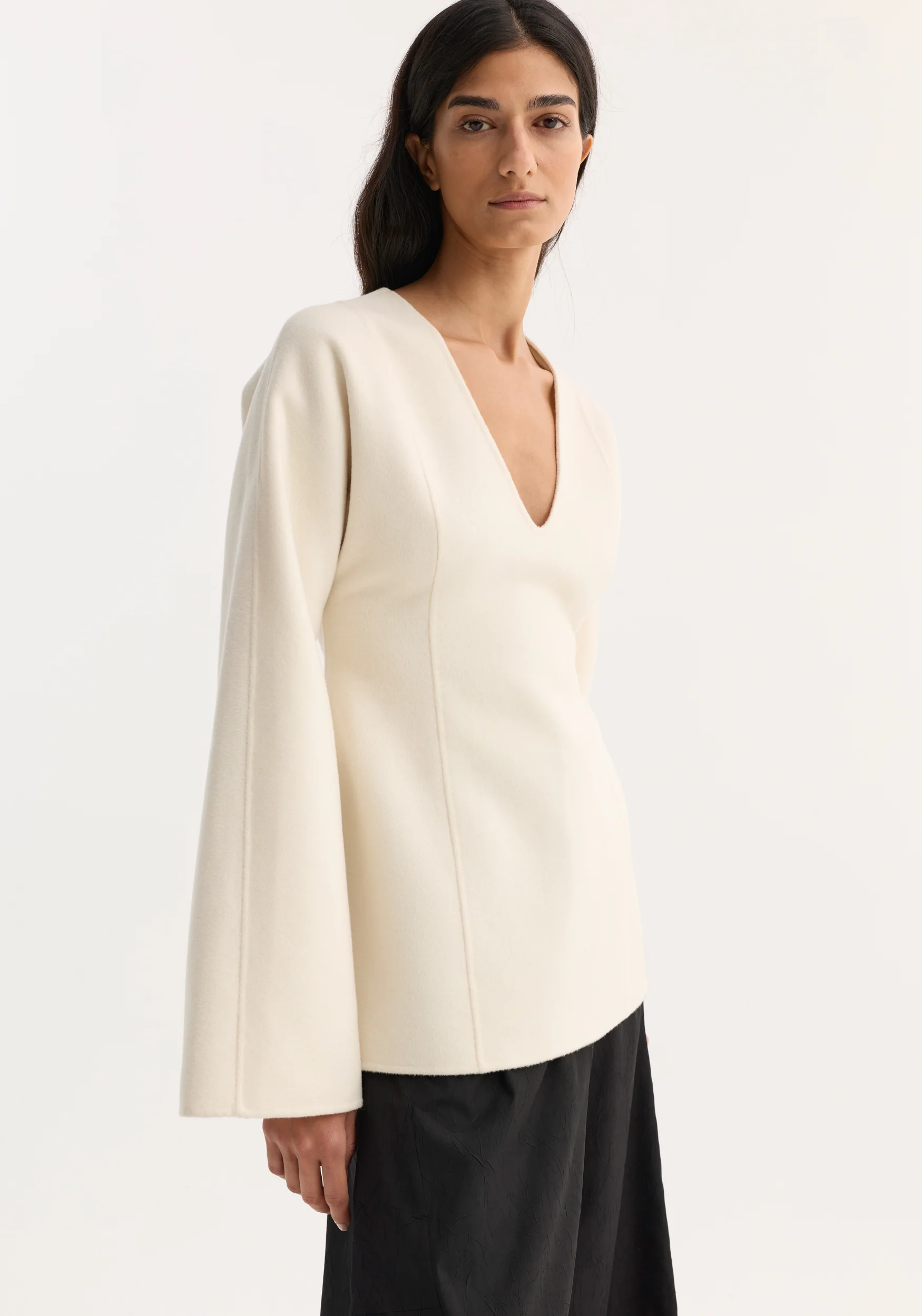 Sculptural long sleeve top | off white - Image 3