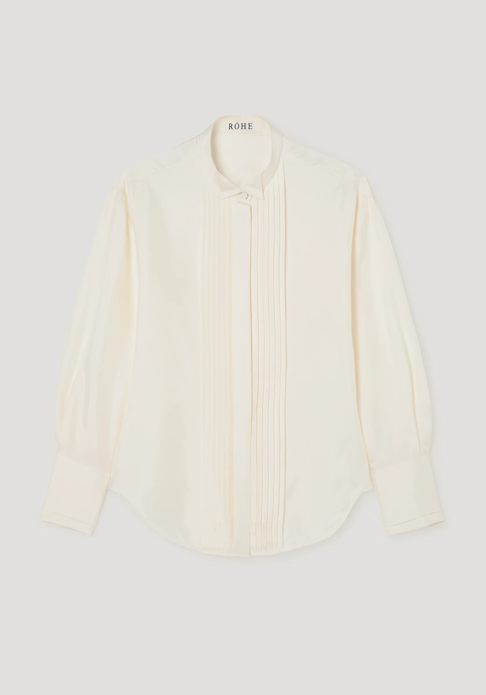Shaped tuxedo silk shirt | cream - Image 6