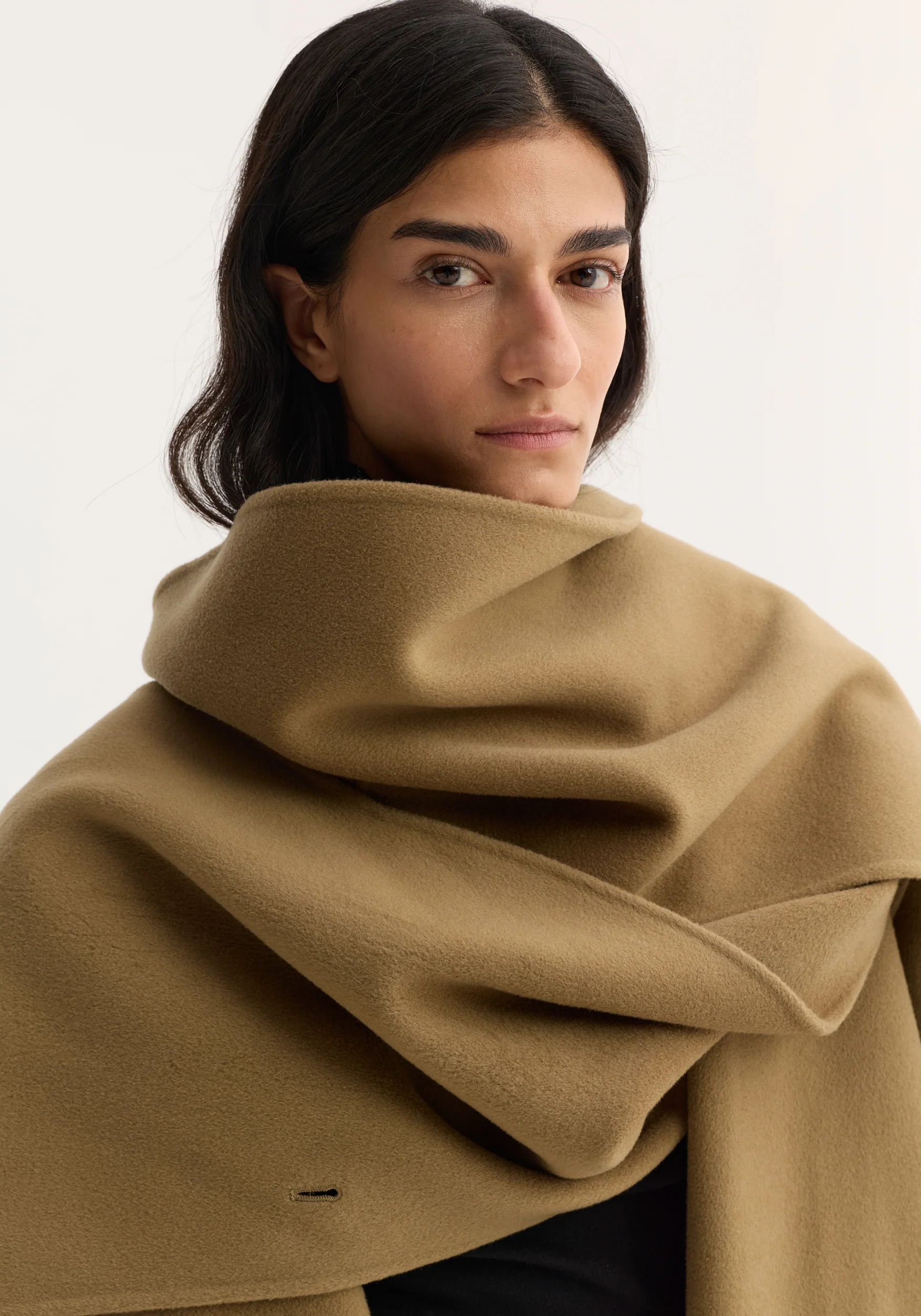 Signature double-faced scarf coat | camel - Image 5