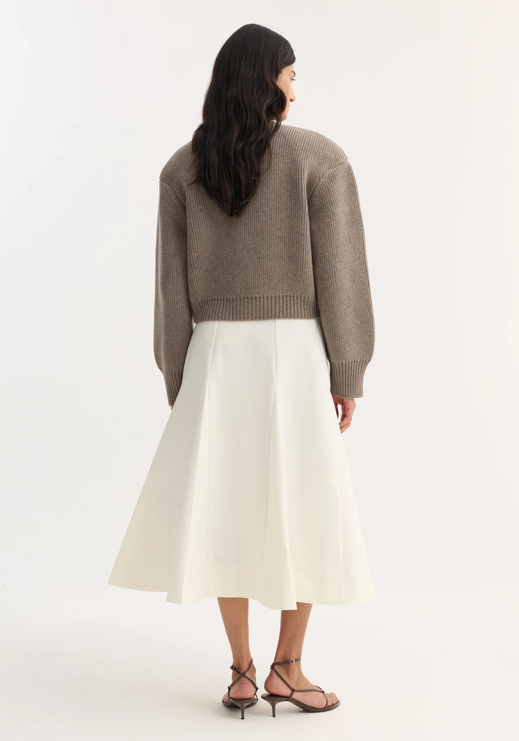 Statement shoulder cardigan | clay melange - Image 5