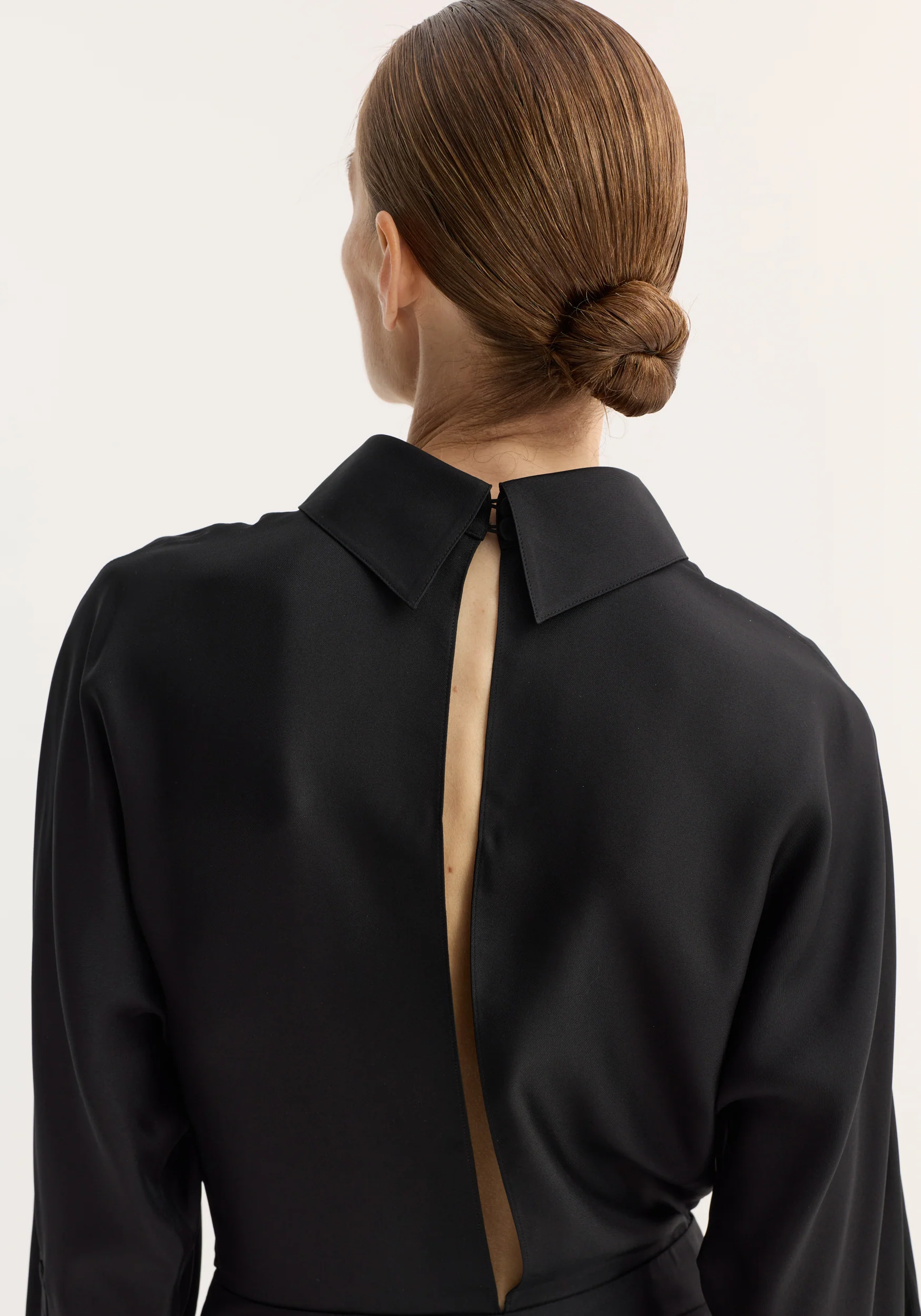 Tuxedo silk dress | black - Image 5