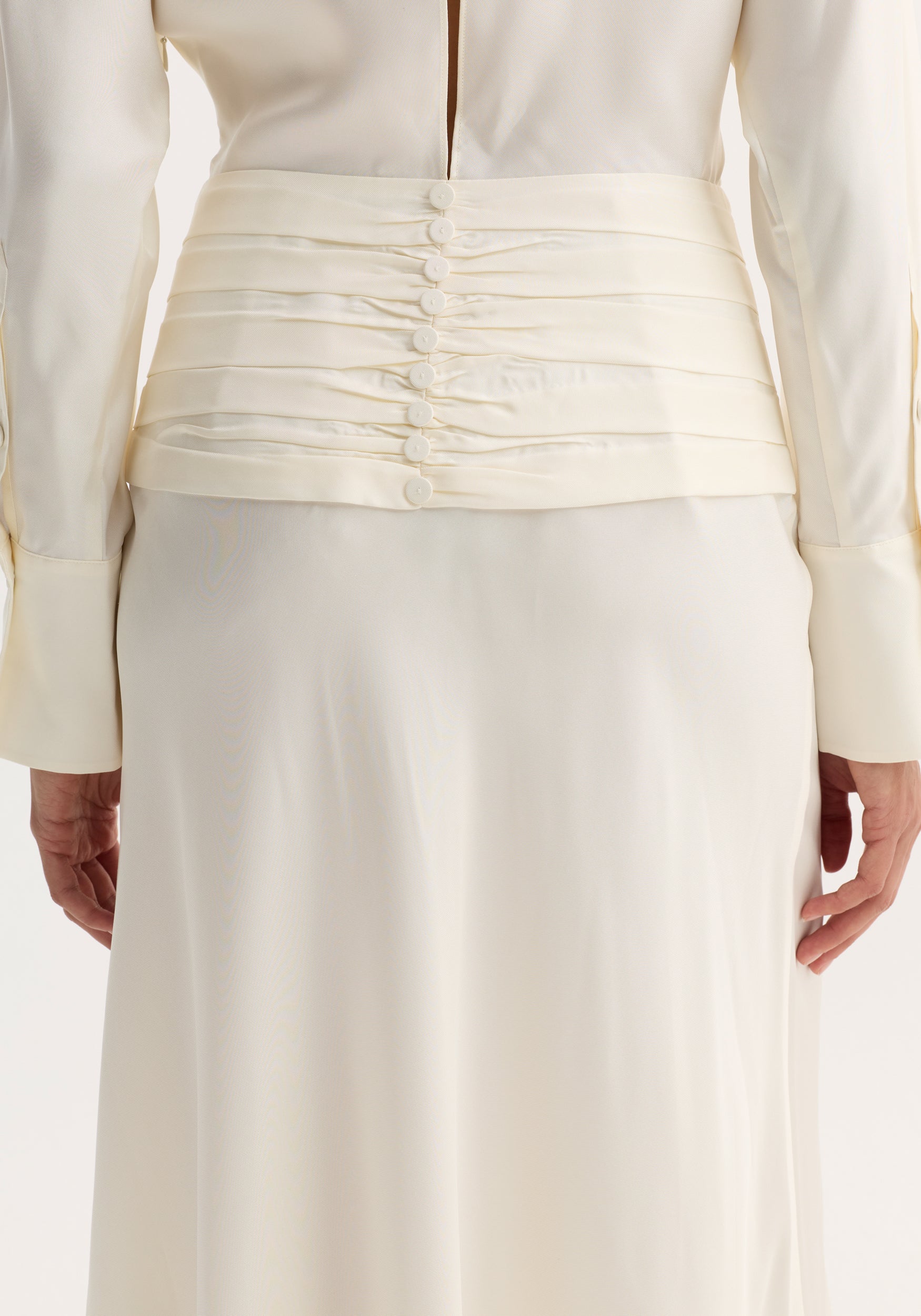 Tuxedo silk dress | cream - Image 5