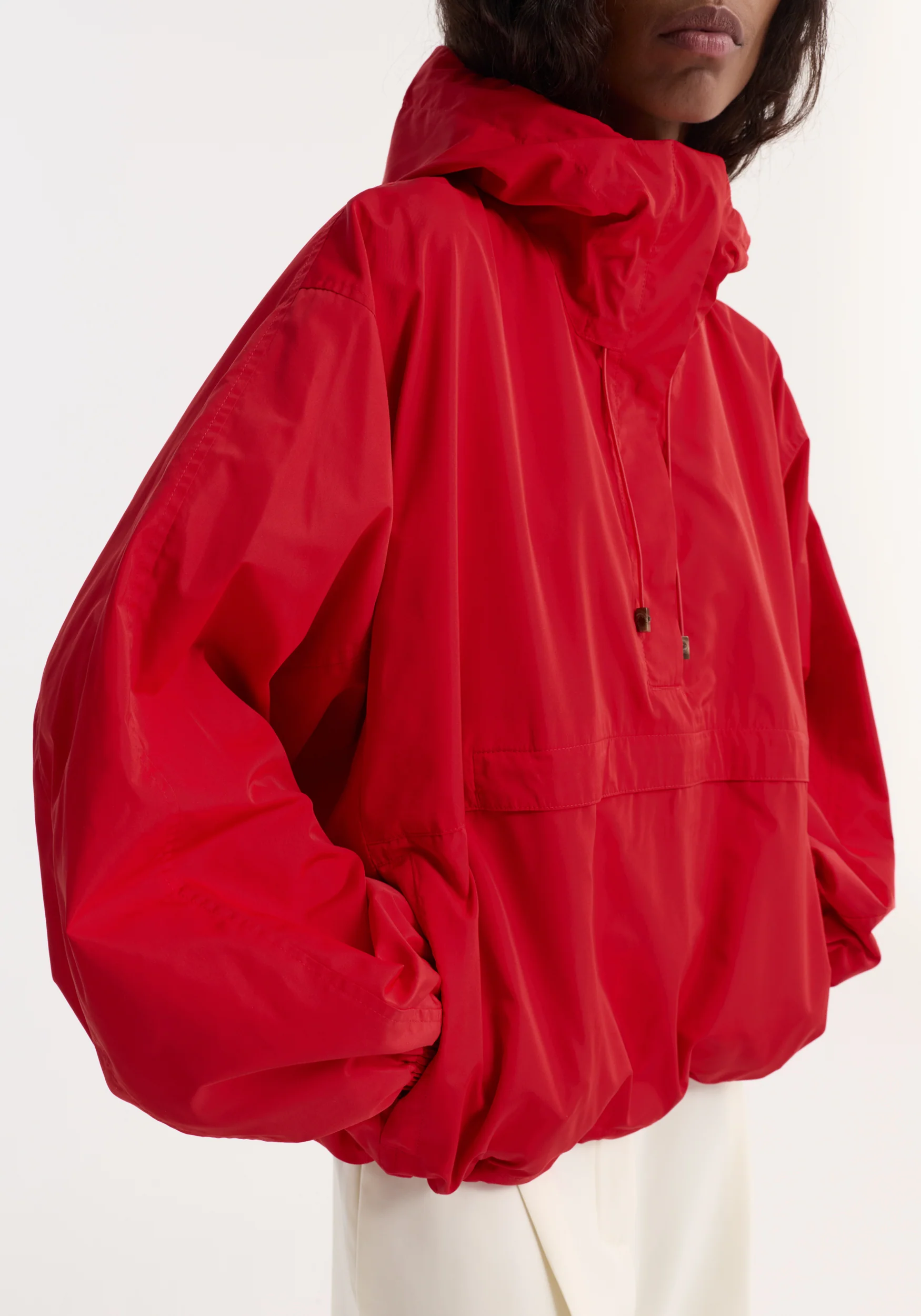 Volume silk-blend anorak | red - Image 3