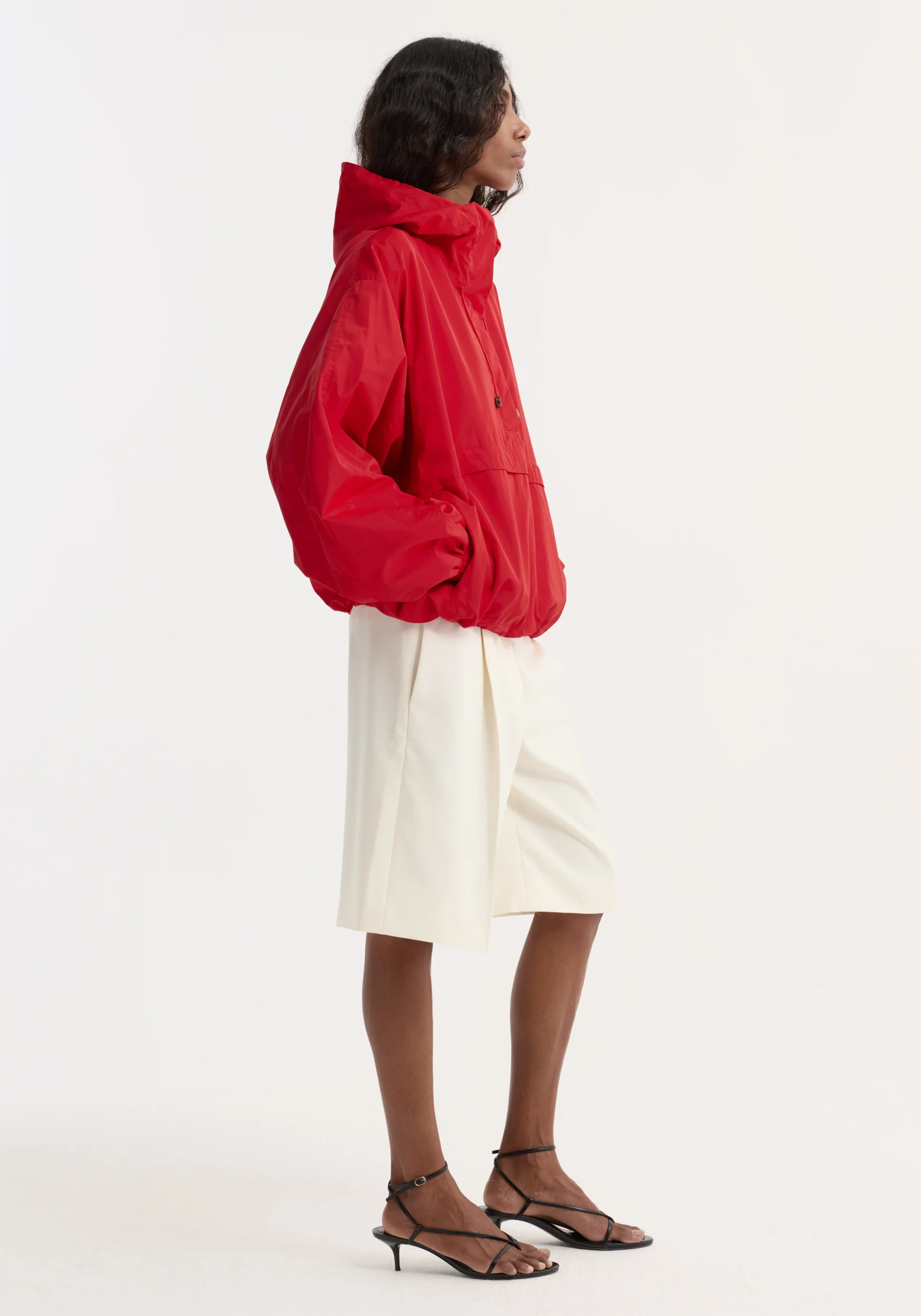 Volume silk-blend anorak | red - Image 4