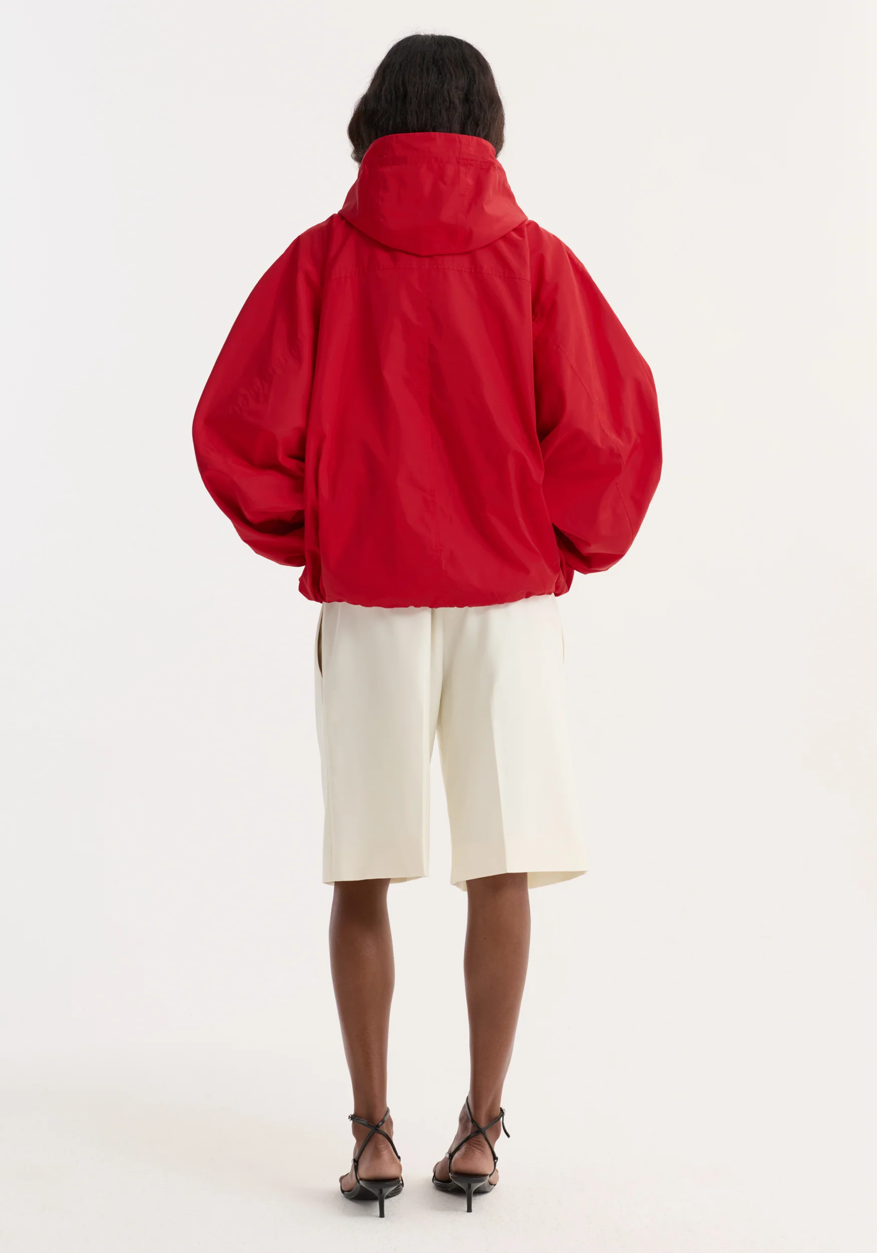 Volume silk-blend anorak | red - Image 5