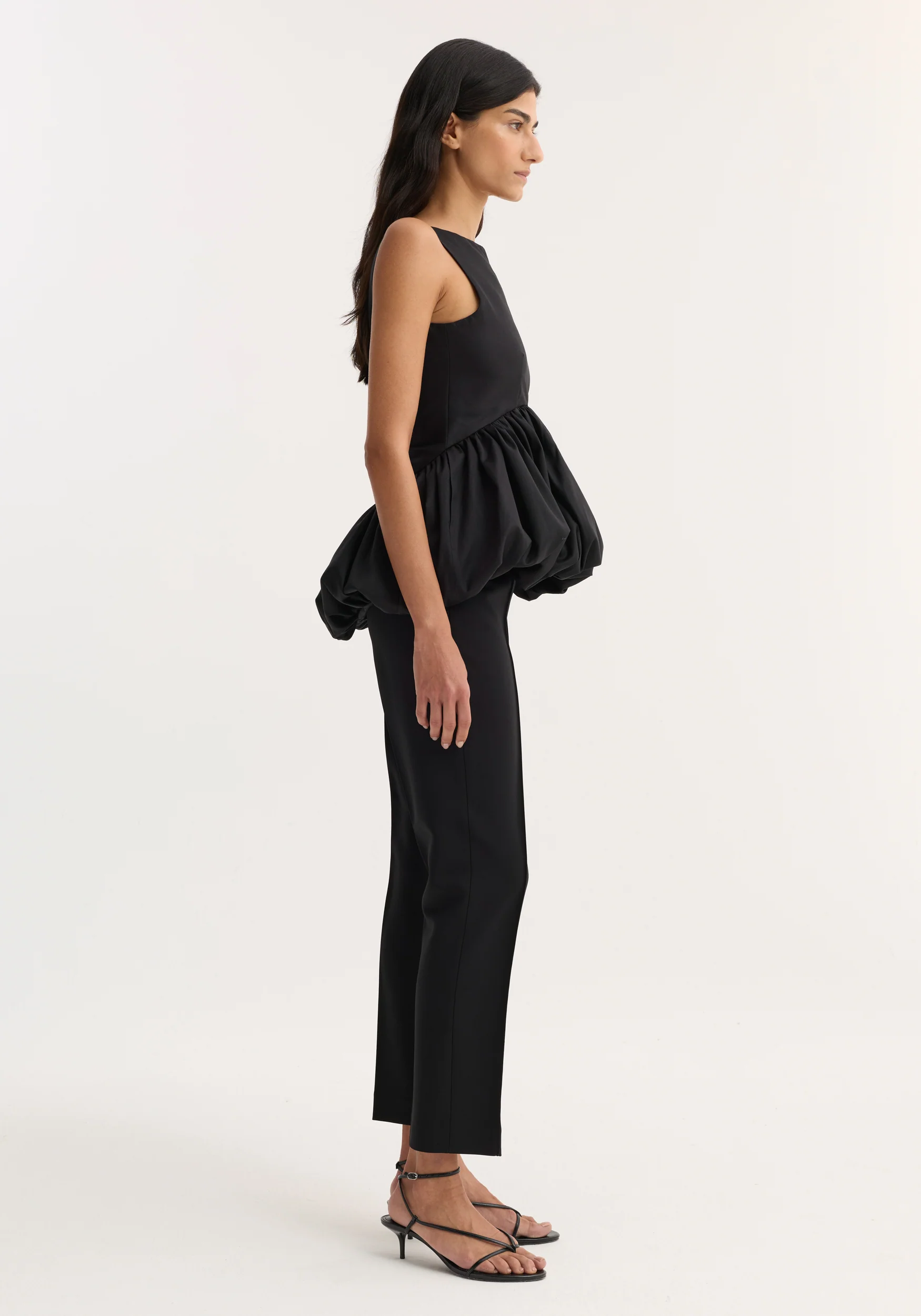 Voluminous boat-neck top | black - Image 3
