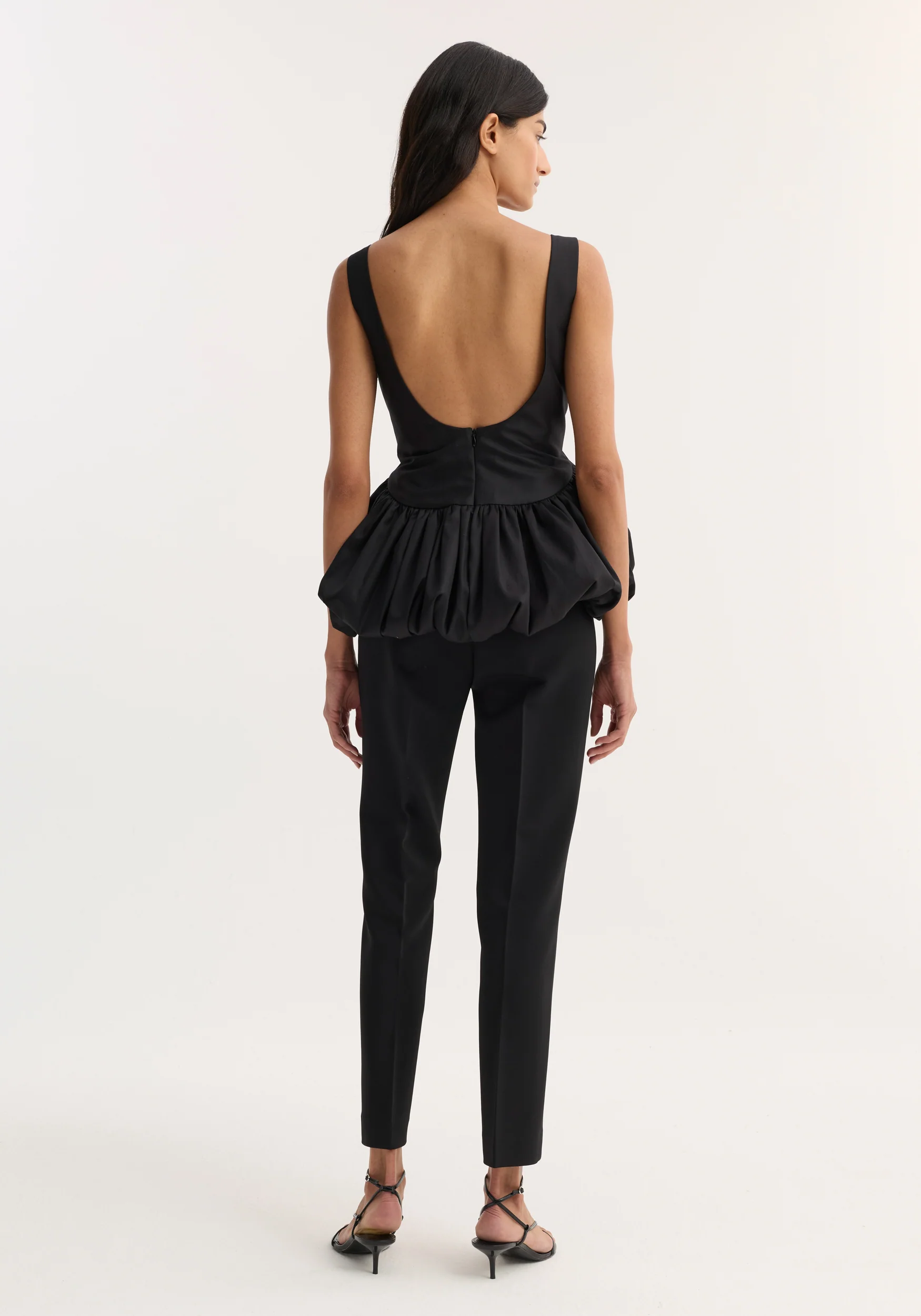 Voluminous boat-neck top | black - Image 5