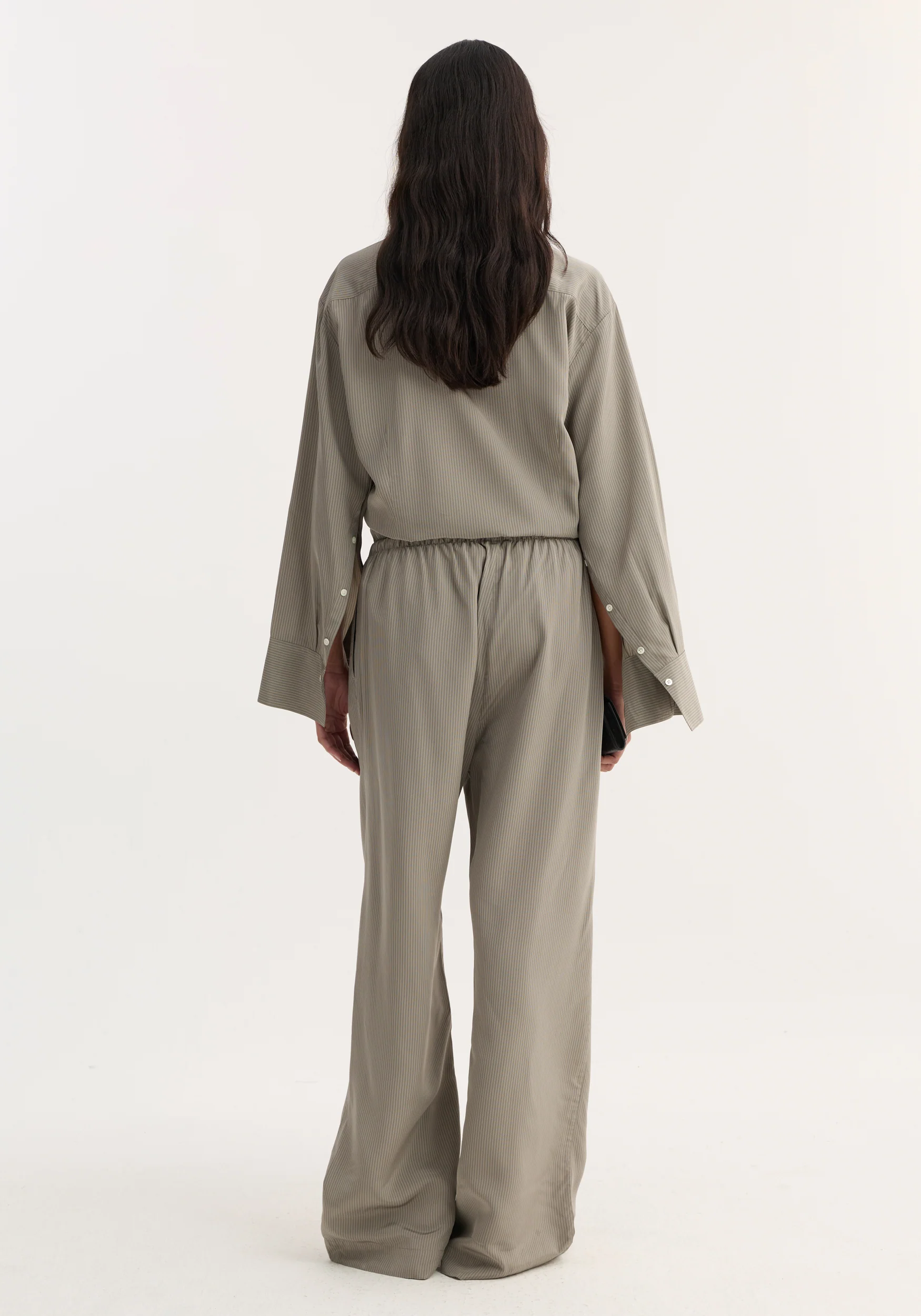 Relaxed fit trousers | light grey stripe - Image 3