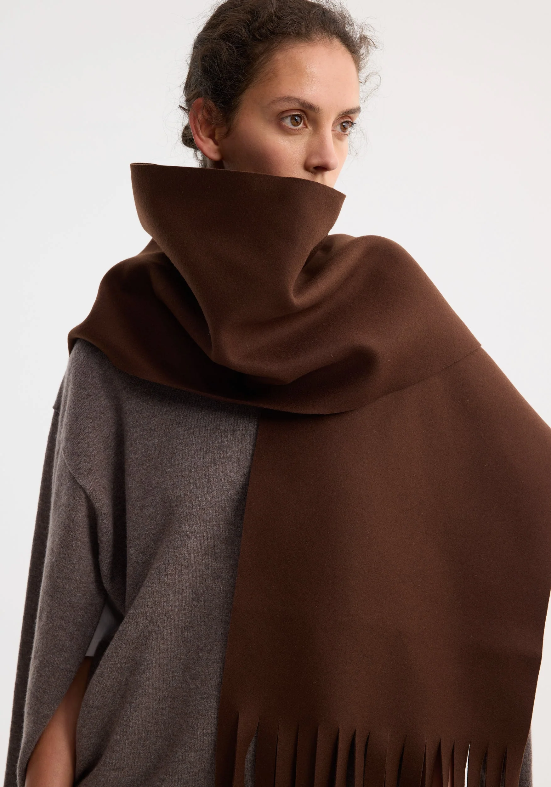 Wool scarf | pure chocolate - Image 3